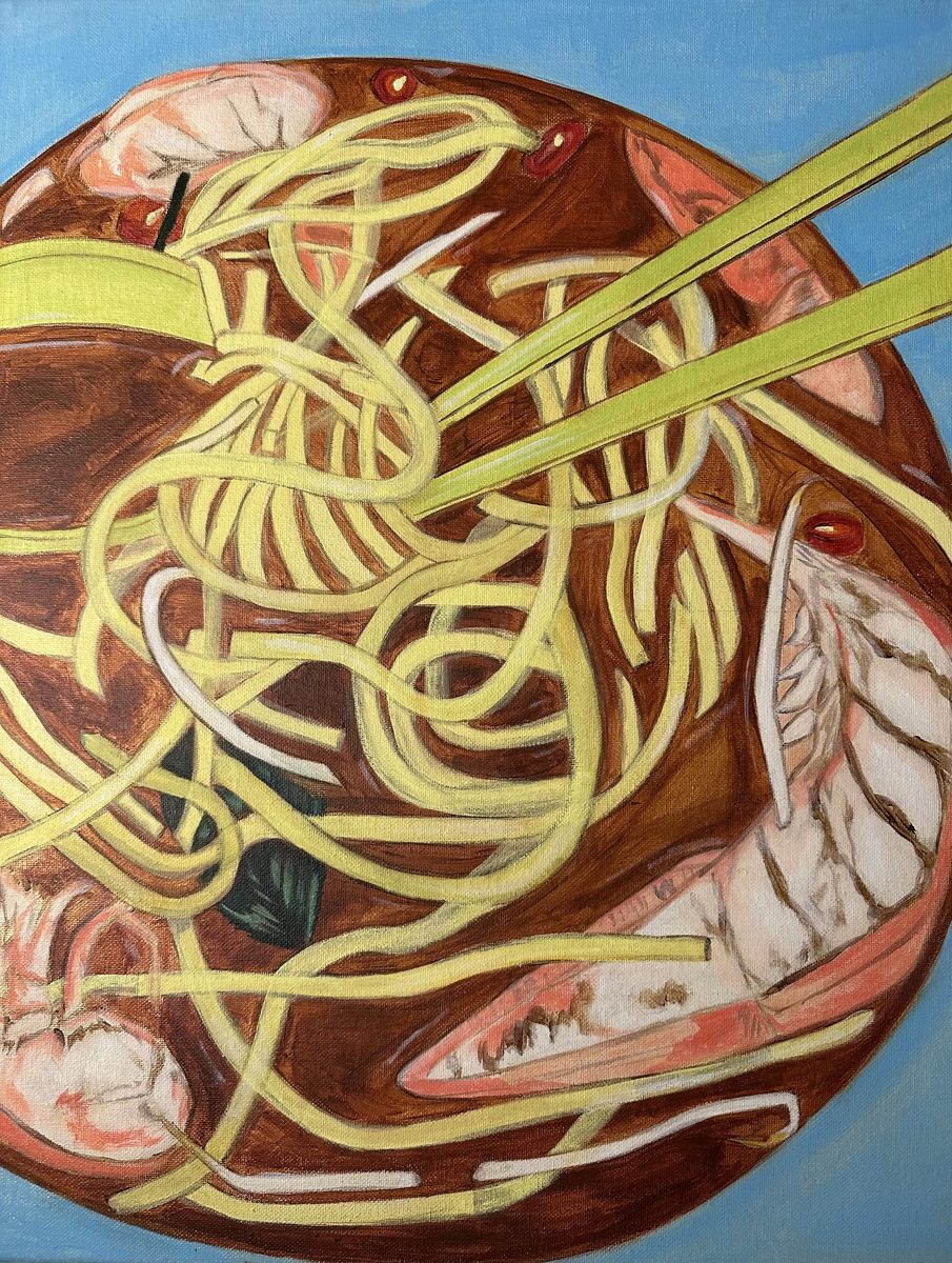 Singapore Prawn Mee — oil on canvas