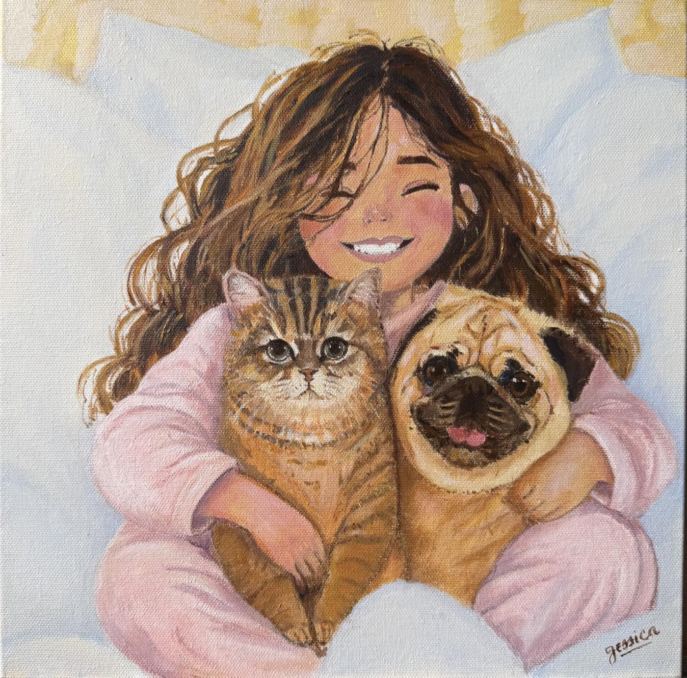 Charlie & Georgie — oil on canvas
