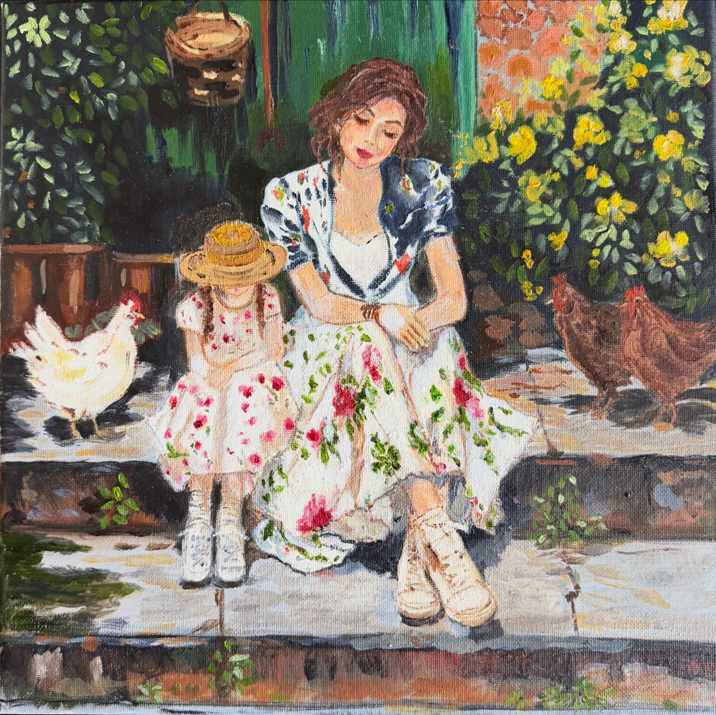 On the Porch — oil on canvas
